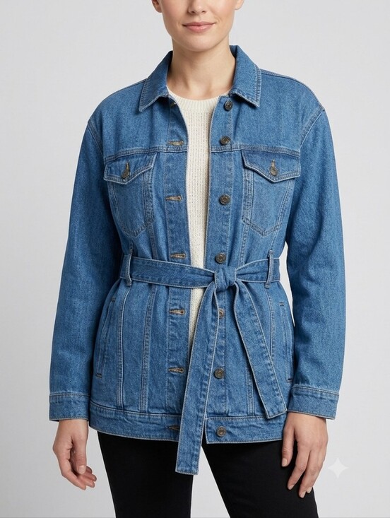 Gloria Vanderbilt Jackets & Blazers - Gloria Vanderbilt Oversized Trucker Denim Jacket S Blue NWT Belted